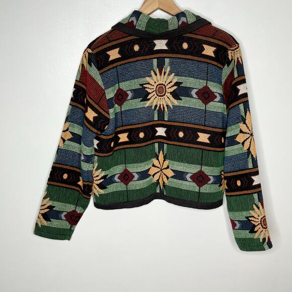 Vintage Its In The Bag Tapistry Jacket Womens Southwest Cropped Western Flower - Picture 8 of 8